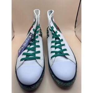 Bang Shoes Mens Size 13 White Poppy Canvas High Tops Cap Toe Casual Lace-Up